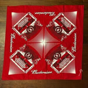 Vintage Budweiser Bandana 18"x18" Red‎